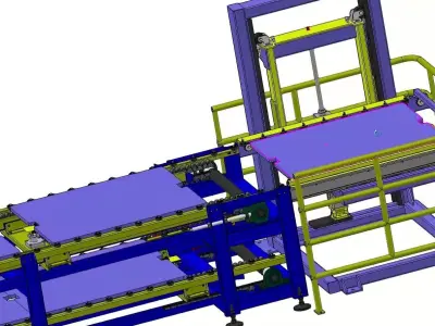 Free Flow Chain Conveyor with Variable Speed Control 3D model