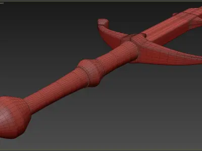 Medieval weapons Low-poly 3D model 7