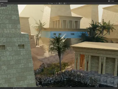 egyptian temple scene made in blender 3D model