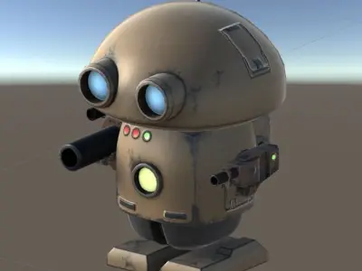 Battle robot Free low-poly 3D model