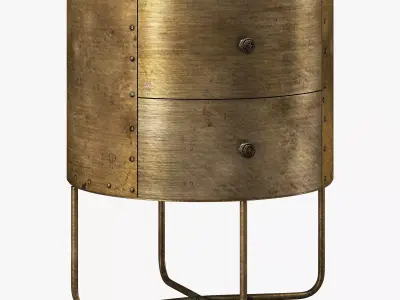 de eekhoorn glossy rond kastje metal antique brass 3D model