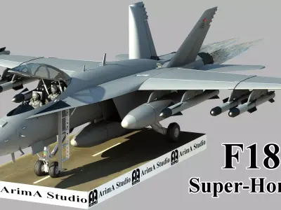 Fighter aircraft F 18 Super hornet 3D model