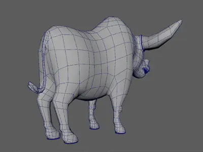 Cartoon Bull Low-poly 3D model buy