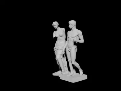 Venus Doryphoros statues - Social Distancing 3D model