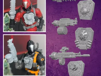 Bat Accesories Collection Kit  For Action Figures 3D print model