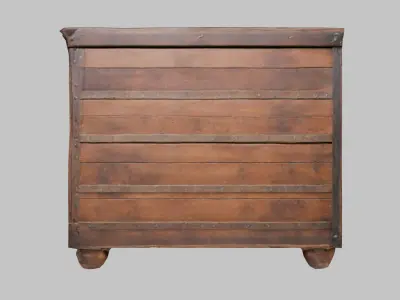 wooden Box medieval Low-poly 3D model