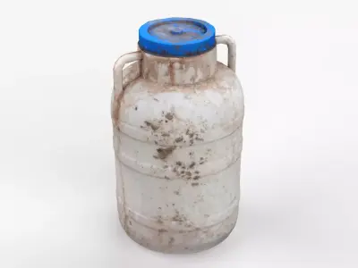 Plastic Drum Blue Cap Scan Low-poly 3D model