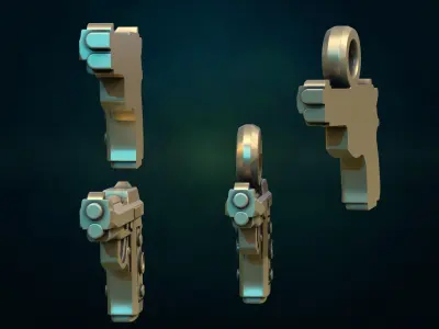 Gun III and pendant 3D print model
