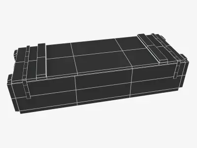 US WWII wooden crate Low-poly 3D model