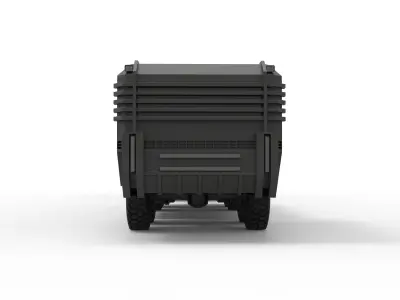 Military truck with trailer 3D model