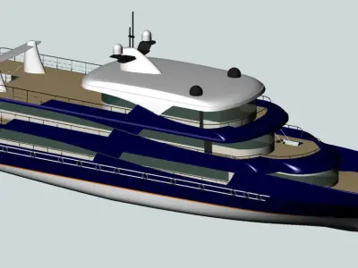 Passenger trip ship 3D model 3D model