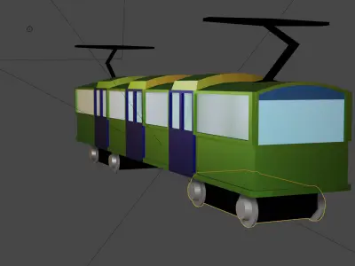 Cartoon Low Poly Train 01 Low-poly 3D model