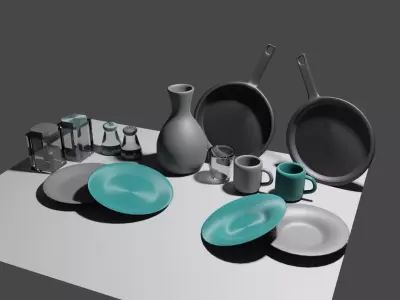 Kitchen set Free 3D model