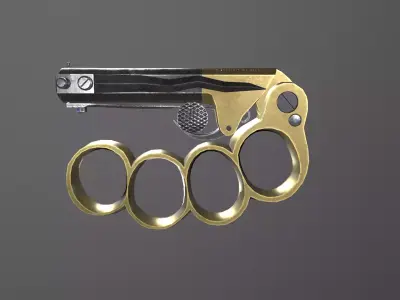 The Sure Defender knuckleduster gun Low-poly 3D model
