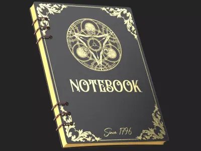 Vintage Leather Notebook 3D model