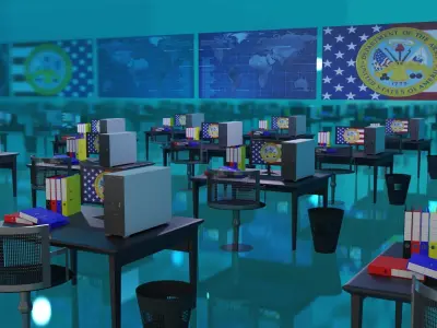 Military Control Room Low-poly 3D model