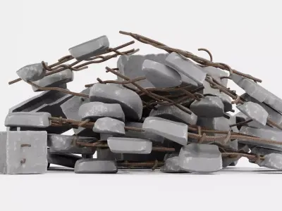 Pile of Debris V4 - Concrete Rubble Cluster 3D model