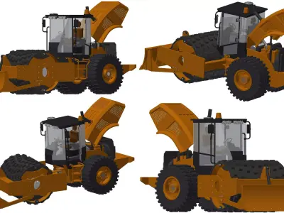 Heavy Equipment - road-roller 3D model