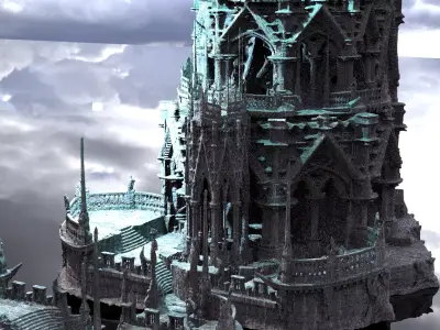 Poseidon ruins Kitbash 2 3D model