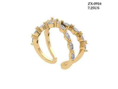Solitaire Wedding Band 3D print model 13