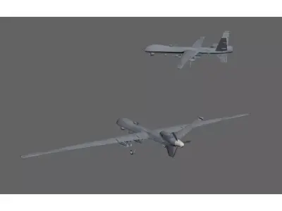 Inspection and Strike Integrated Drone Low-poly 3D model