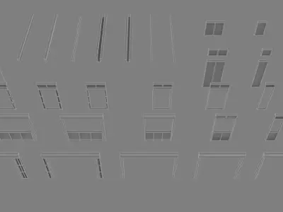 Prefab Timber Frame Wall Panels Modular Construction Kit 3D model