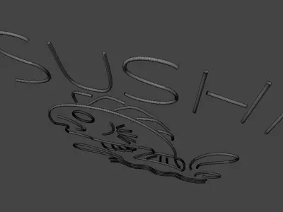 Neon Sushi Logo 3D model