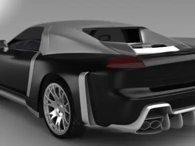 GT car with two engines Free 3D model