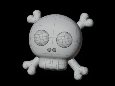 Skull Cute 3D Illustration 3D model