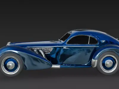 Realistic 30s Aerodynamic Luxury Coupe 3d model Low-poly 3D model