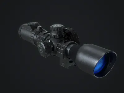 Sniper Scope UTG Accushot EZ-Tap Low-poly 3D model