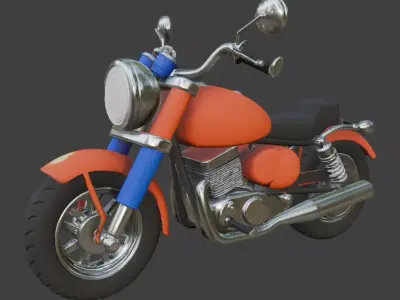 Cartoon Motorcycle 3D Model 3D model shop