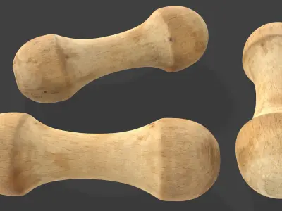 Wooden Kitchen Utensils - Meat Mallets and Rolling Pins Low-poly 3D model