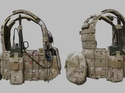 Tactical Vest Low-poly 3D model shop