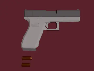 Glock 20 Low Poly Free low-poly 3D model