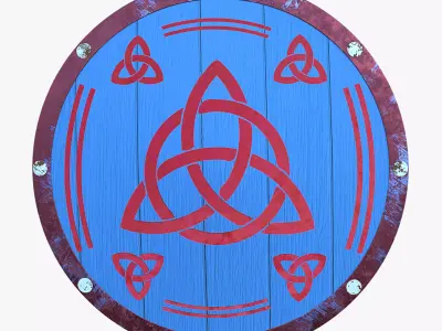 Stylized Viking Celtic Triquetra Shield 3D Model PBR Armor Low-poly 3D model