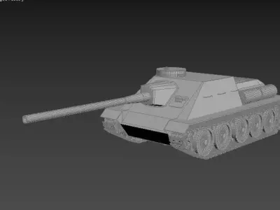 SU-100 piece of machinery Low-poly 3D model