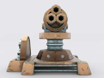 Cartoon Turret Low-poly 3D model