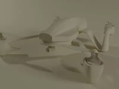 Drone with two propellers Free 3D model