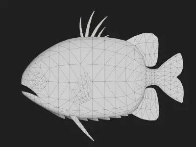 Snapper Low-poly 3D model 11