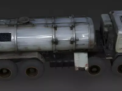 Realistic Weathered Military Fuel Tanker Truck 3D Model Low-poly 3D model