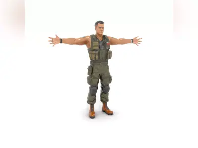 Tactical Special Forces Soldier 3D Character Low-poly 3D model