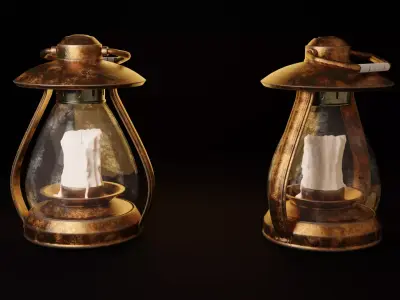 Old Lantern Low-poly 3D model shop