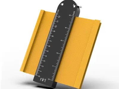 Pack Contour Gauge with Lock Ruler  13 cm 5 inch 3D model