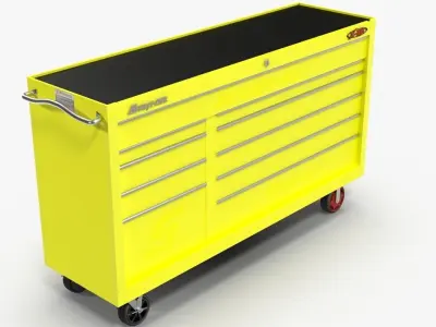 Tool Storage Yellow Low-poly 3D model