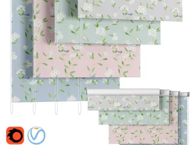 Roller Blind 88 Blinds4You Garden Flower 3D model