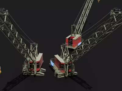 Mobile port Crane heavy duty lift hoist 3D model 3D model
