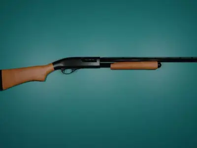 Remington 870 - Pump-action Shotgun Low-poly 3D model