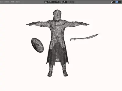 Realistic Arabian Desert Warrior 3D Model  Rigged  Game Ready Low-poly 3D model purchase