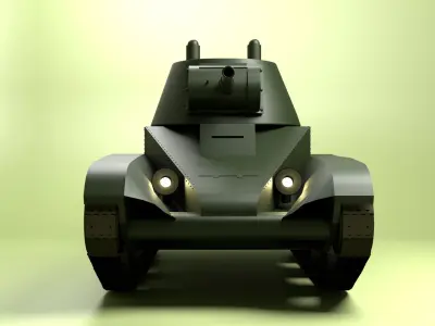 Soviet tank BT-7 Low-poly 3D model